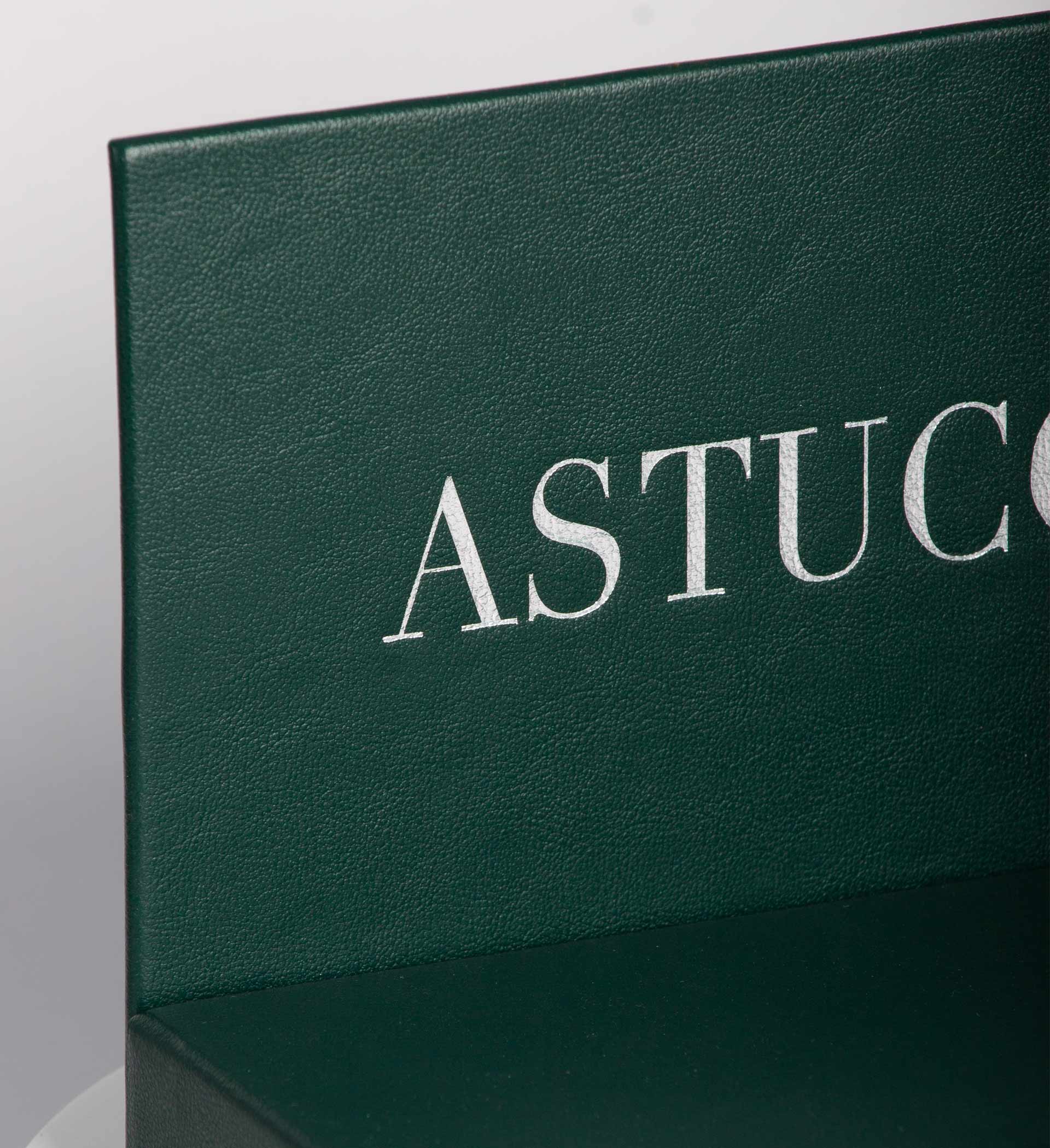 Displays and Brand Logos | PU Logoblock | Sustainable Packaging design | Eco-Friendly Eyeglasses case | Workmanship | ASTUCCI